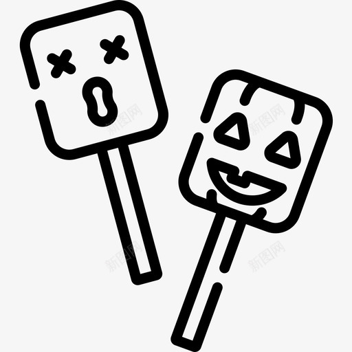 棉花糖万圣节97直线型图标svg_新图网 https://ixintu.com 万圣节 棉花糖 直线 线型