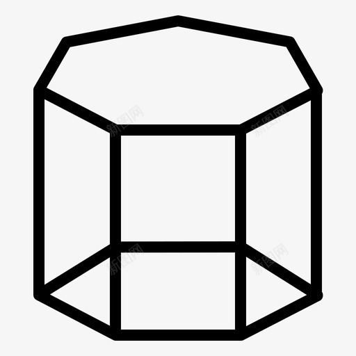 棱镜几何七边形图标svg_新图网 https://ixintu.com 几何 形状 棱镜 边形