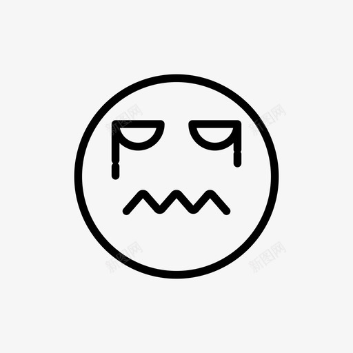 表情哭脸图标svg_新图网 https://ixintu.com 悲伤 感觉 表情