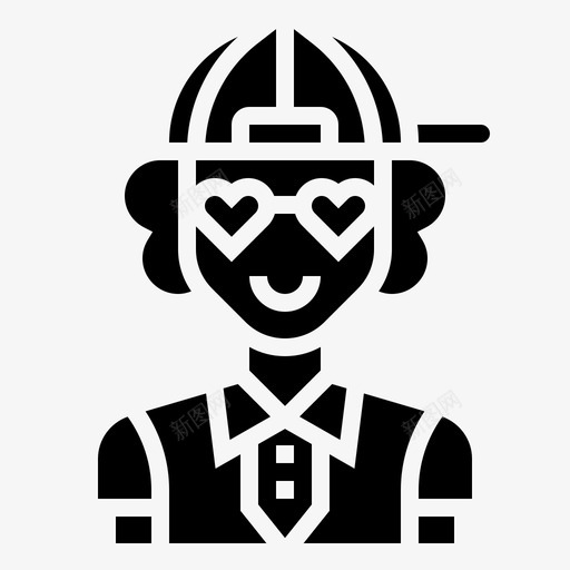 男便帽休闲装图标svg_新图网 https://ixintu.com 休闲装 便帽 女朋友 派对 生日 眼镜