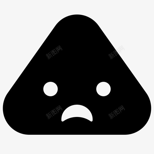 皱眉表情脸图标svg_新图网 https://ixintu.com 三角 情绪 皱眉 表情