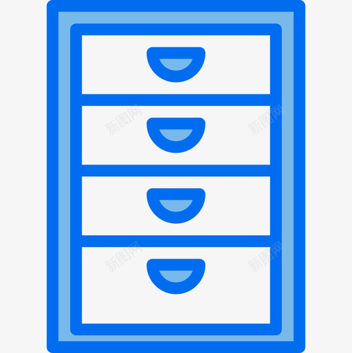 文件柜办公用品4蓝色图标svg_新图网 https://ixintu.com 办公用品 文件柜 蓝色