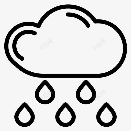雨气候云图标svg_新图网 https://ixintu.com 危险 天气 天空 概况 气候 环境