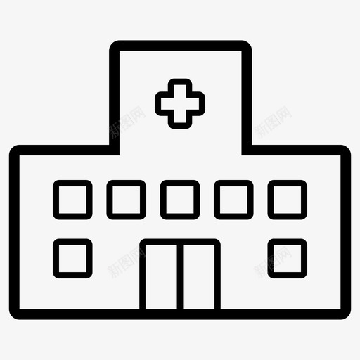 医院大楼校园图标svg_新图网 https://ixintu.com 医疗 医院 大楼 校园