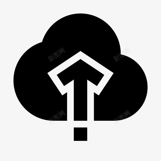 云计算箭头云上传图标svg_新图网 https://ixintu.com glyph icloud 上传 云计算 箭头