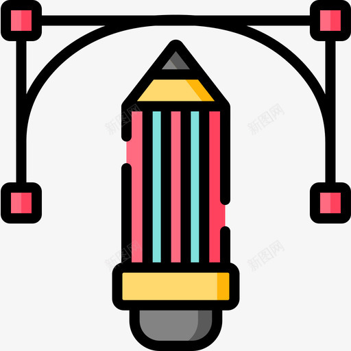 铅笔网页94线颜色图标svg_新图网 https://ixintu.com 网页设计 铅笔 颜色