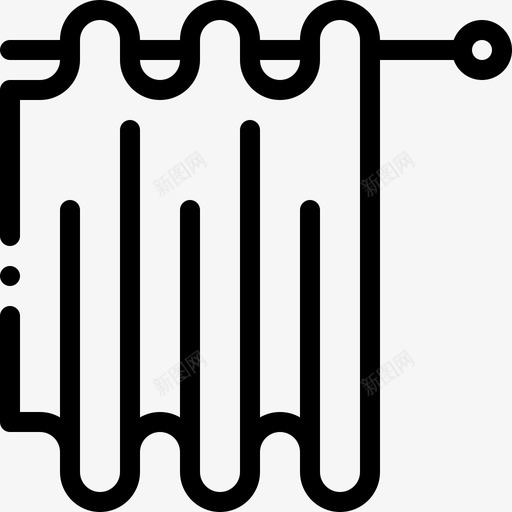 窗帘浴室42线性图标svg_新图网 https://ixintu.com 浴室42 窗帘 线性