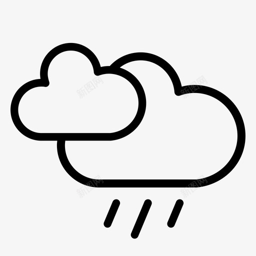 多雨多云天气预报图标svg_新图网 https://ixintu.com 多云 多雨 天气 天气预报 暴风雨