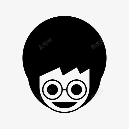 书呆子孩子性格图标svg_新图网 https://ixintu.com 书呆子 孩子 性格 面孔