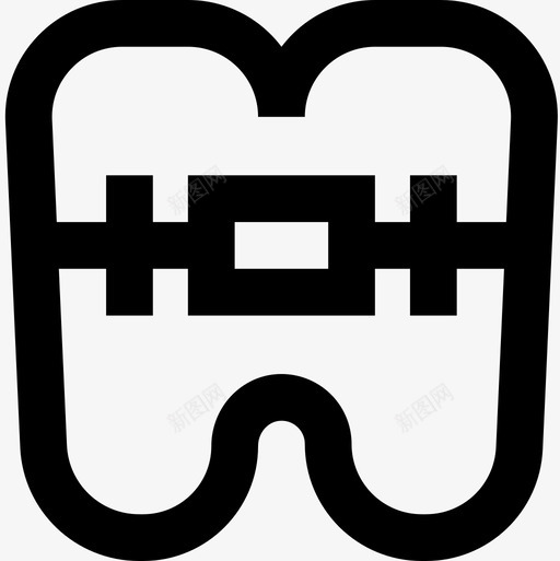 牙套牙医23线状图标svg_新图网 https://ixintu.com 牙医23 牙套 线状