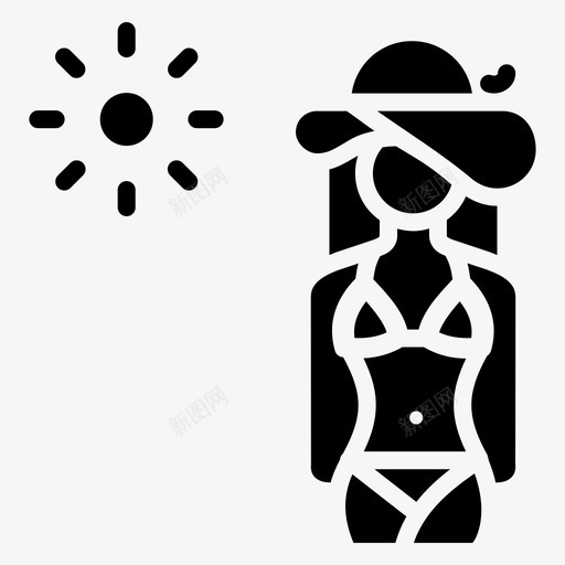 比基尼女孩性感图标svg_新图网 https://ixintu.com 假期 图案 夏天 女孩 性感 比基尼 海滩