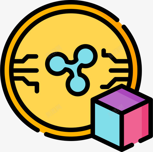 Ripple加密货币62线性颜色图标svg_新图网 https://ixintu.com Ripple 加密货币62 线性颜色