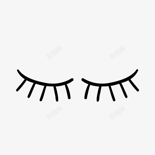 睡眼闭眼睫毛图标svg_新图网 https://ixintu.com 异想天开 手绘 睡眼 睫毛 素描 闭眼