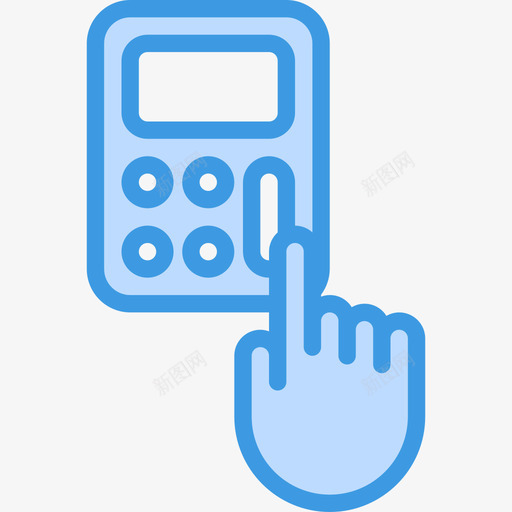 计算器计算5蓝色图标svg_新图网 https://ixintu.com 蓝色 计算5 计算器