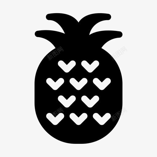 菠萝食物水果图标svg_新图网 https://ixintu.com 图标 夏季 字形 水果 菠萝 食物