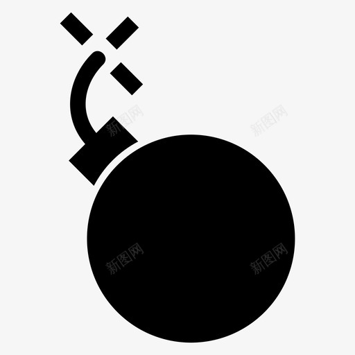 炸弹攻击危险图标svg_新图网 https://ixintu.com 危险 攻击 武器 灯芯 炸弹 爆炸