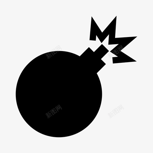 炸弹攻击危险图标svg_新图网 https://ixintu.com 危险 攻击 武器 灯芯 炸弹 爆炸
