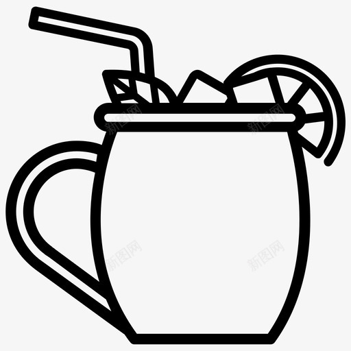 莫斯科骡子鸡尾酒铜杯黄瓜图标svg_新图网 https://ixintu.com 莫斯科 铜杯 饮料 骡子 鸡尾酒 黄瓜