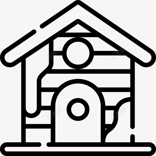 房子圣诞玩具9线性图标svg_新图网 https://ixintu.com 圣诞玩具9 房子 线性