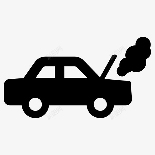 车祸坏车修车图标svg_新图网 https://ixintu.com 修车 坏车 汽车 车祸 过热车