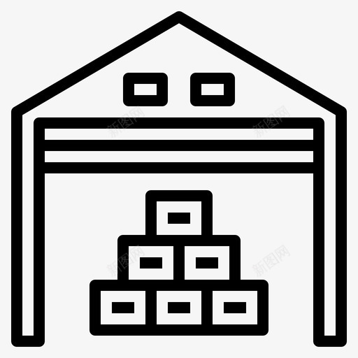 仓库工厂车库图标svg_新图网 https://ixintu.com 仓储 仓库 工厂 库存 概述 物流 车库