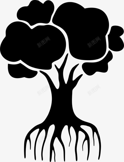 红树林绿色根图标svg_新图网 https://ixintu.com 树 树和叶 根 红树林 绿色