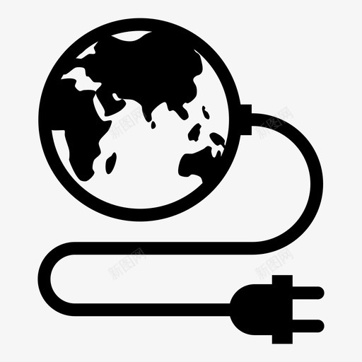 能源地球生态电力图标svg_新图网 https://ixintu.com 世界 全球 图标 地球 生态 电力 绿色 能源 雕文