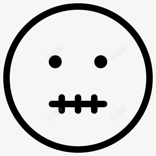 拉链表情符号情感图标svg_新图网 https://ixintu.com 情感 拉链 符号 线条 表情