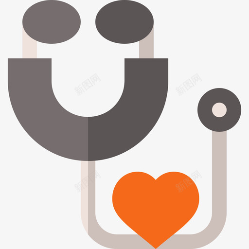 听诊器健康49扁平图标svg_新图网 https://ixintu.com 健康 听诊器 扁平