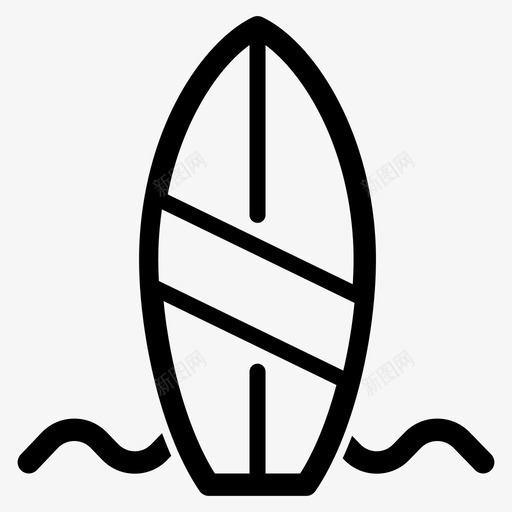冲浪板海滩娱乐图标svg_新图网 https://ixintu.com 冲浪板 夏季 夏季户外活动 娱乐 海滩
