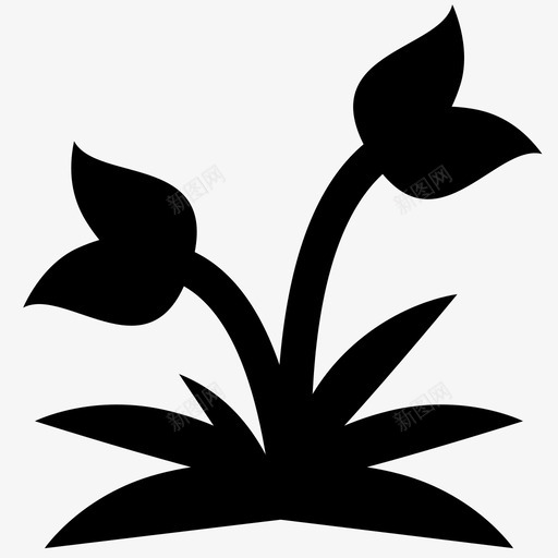 野花草自然图标svg_新图网 https://ixintu.com 植物 简单 自然 野花