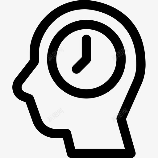 时钟人脑33线性图标svg_新图网 https://ixintu.com 人脑33 时钟 线性