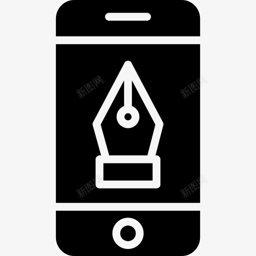 智能手机图形2实心图标svg_新图网 https://ixintu.com 图形设计 实心 手机 智能