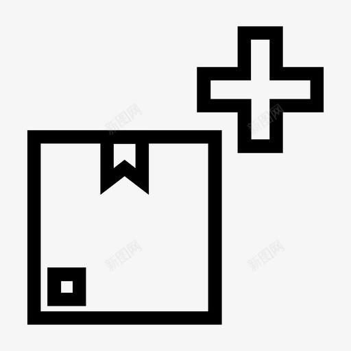 仓库添加箱子图标svg_新图网 https://ixintu.com 仓库 仓库图标 添加 物品 箱子