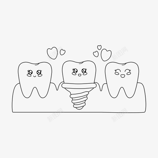 牙齿牙齿护理牙齿植入图标svg_新图网 https://ixintu.com kawaii 护理 植入 牙科 牙齿