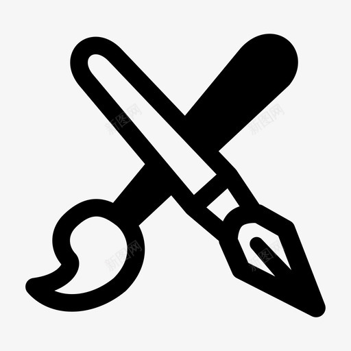 画笔插画笔和画笔图标svg_新图网 https://ixintu.com photoshop 工具 插画 画笔