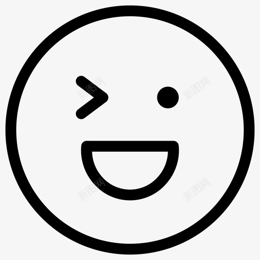 眨眼表情开心图标svg_新图网 https://ixintu.com 开心 微笑 眨眼 表情