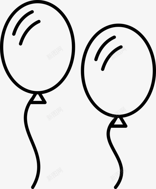 气球新的年图标svg_新图网 https://ixintu.com 年 新的 气球 生日