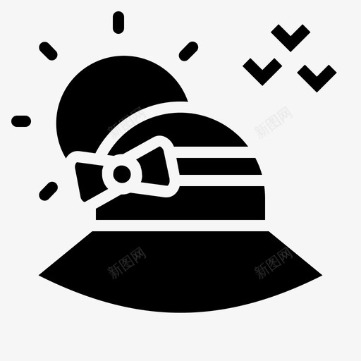 太阳帽海滩花园图标svg_新图网 https://ixintu.com 夏天 太阳帽 海滩 花园