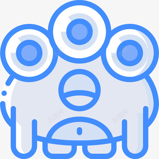 怪物怪物9蓝色图标svg_新图网 https://ixintu.com 怪物 蓝色