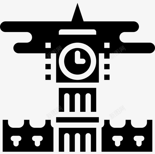 大本钟地标和纪念碑2填充图标svg_新图网 https://ixintu.com 地标 填充 大本 纪念碑