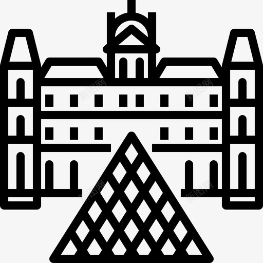 卢浮宫法国巴黎图标svg_新图网 https://ixintu.com 卢浮宫 巴黎 巴黎与爱 旅游 法国