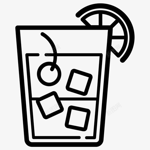 老式鸡尾酒樱桃饮料图标svg_新图网 https://ixintu.com 樱桃 玻璃杯 老式 老式鸡尾酒 饮料