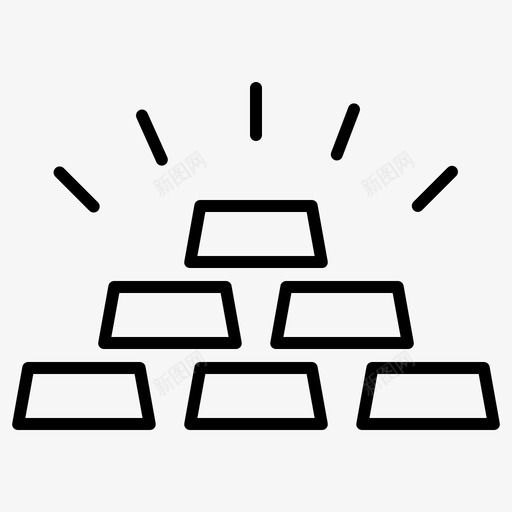 黄金加勒比海金条图标svg_新图网 https://ixintu.com 加勒比海 海盗 金条 黄金