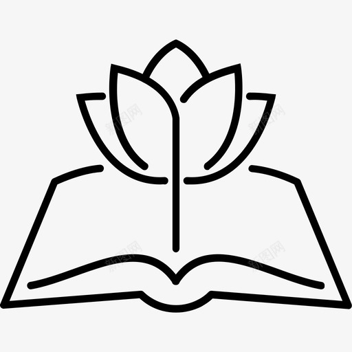 有画的书花参考书图标svg_新图网 https://ixintu.com 参考书 文学 有画的书 花