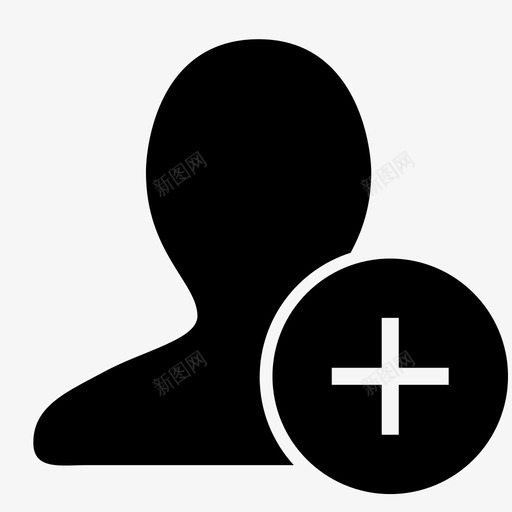 加关注svg_新图网 https://ixintu.com 加关注 填充 单色 圆润