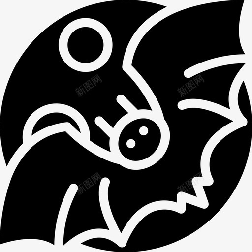 蝙蝠万圣节112加油图标svg_新图网 https://ixintu.com 万圣节 加油 蝙蝠