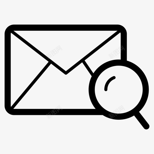信封界面放大镜图标svg_新图网 https://ixintu.com 信封 搜索 放大镜 消息 界面 通知