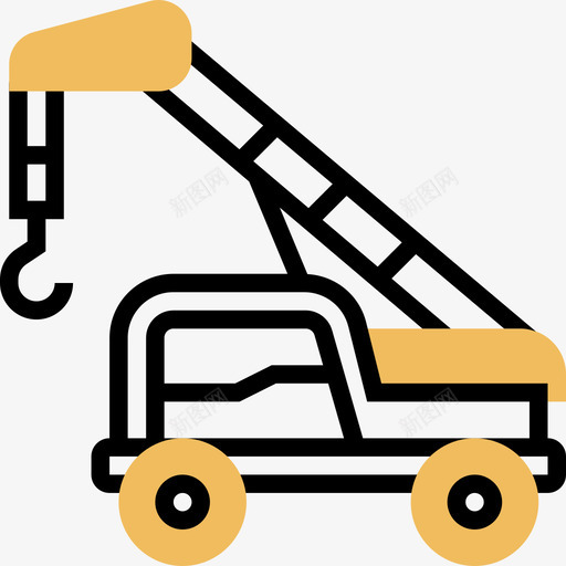 建筑和工具运输车辆2黄色阴影图标svg_新图网 https://ixintu.com 工具 建筑 车辆 运输 运输车 阴影 黄色