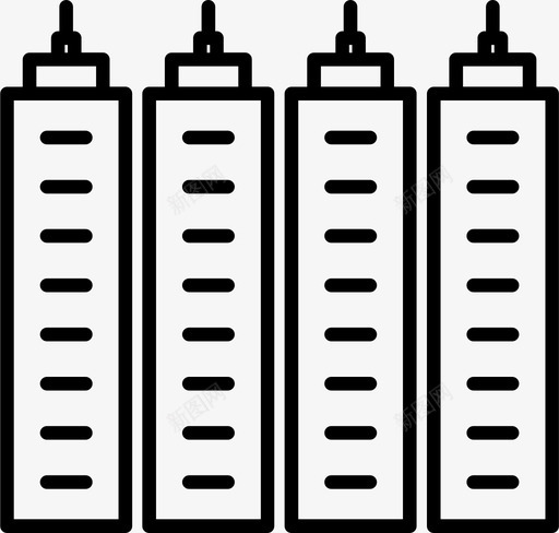 建筑城市办公室图标svg_新图网 https://ixintu.com 元素 办公室 城市 塔楼 建筑